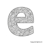 Zentangle alphabet coloring page e