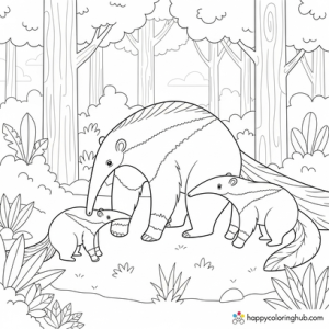 Anteater long tongue coloring page