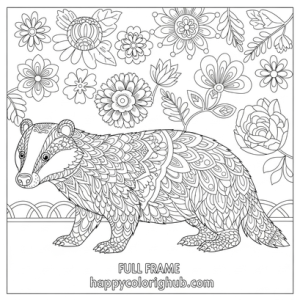 Badger realistic coloring page