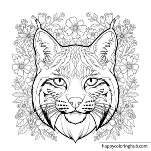 Bobcat north american coloring page