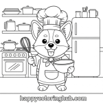 Corgi coloring page