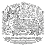 Corgi coloring pages