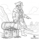 Dark fantasy fashion coloring page for men