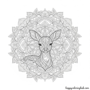 Fawn (baby deer) cute coloring sheet