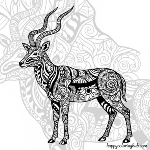 Free printable antelope coloring sheets