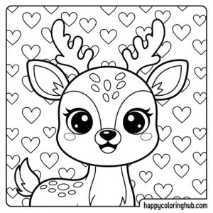 Free printable deer buck with antlers pages