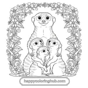 Free printable meerkat family coloring sheets