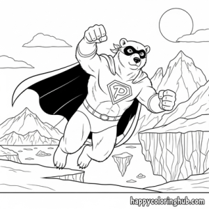Free printable polar bear on ice coloring pages