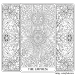 Funny mosaic tarot cards coloring page