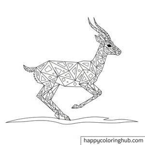 Gazelle jumping coloring page