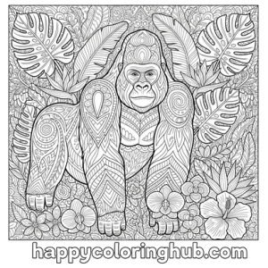 Gorilla silverback coloring page
