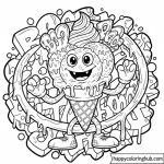 Graffiti ice cream coloring page for kids