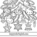 Hello kitty christmas coloring pages