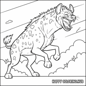 Hyena laughing coloring page