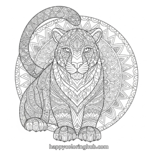 Jaguar amazon rainforest coloring page