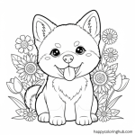 Large print akita coloring page