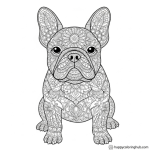 Large print french bulldog coloring page