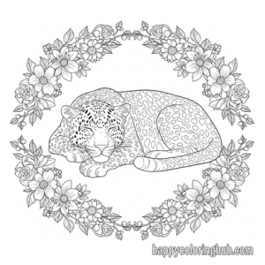 Leopard spots coloring page