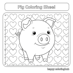Pig in a pen coloring sheet