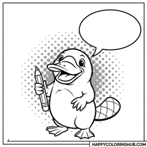 Platypus swimming coloring sheet