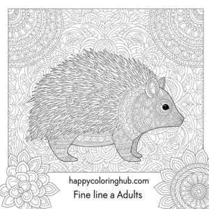 Porcupine quills coloring page