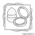Sketchy makeup coloring page for teens