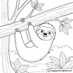 Sloth color pages