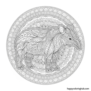 Tapir jungle coloring sheet