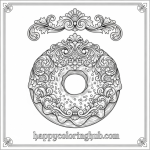 Victorian donuts coloring page for kids