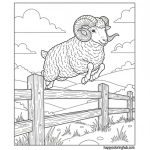 Woolly ram coloring page