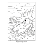 Beaches winter coloring page