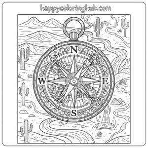 Beautiful steampunk deserts coloring page