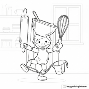 Circus baking coloring pages