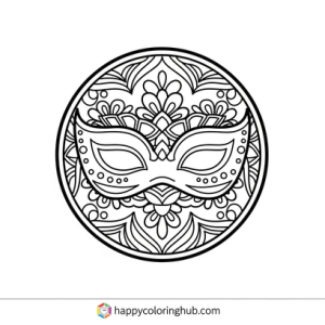 Complex mandala makeup coloring page