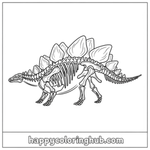 Dinosaur fossils coloring page