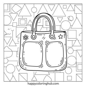 Doodle bags coloring page for stress relief