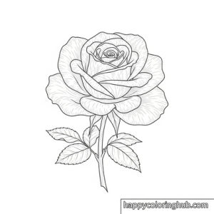 Easy geometric flowers coloring page