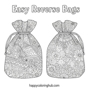 Easy reverse bags coloring page