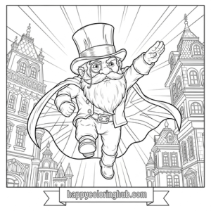 Easy victorian gnomes coloring page