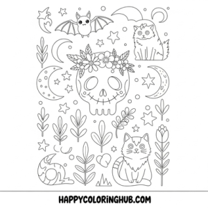 Funny pastel goth pagestores coloring page