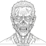 Geometric zombies coloring page for kids