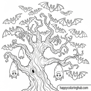 Halloween bats coloring page