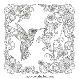 Hummingbird coloring page