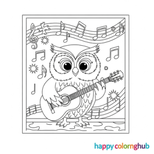 Owls celebration coloring page for men