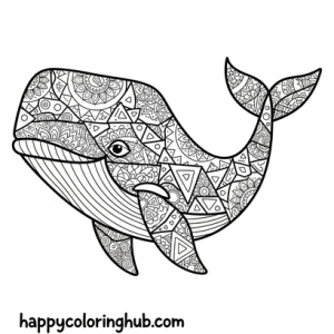 Pop art whales coloring page for relaxation