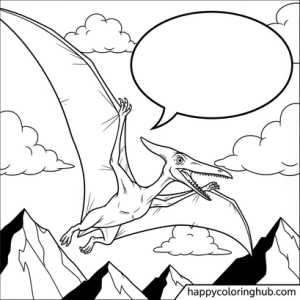 Pterodactyl coloring page for kids