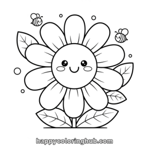Spring flowers coloring page