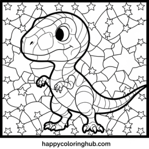 Stained glass dinosaurs coloring page for women