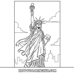 Statue of liberty coloring page