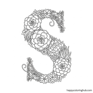 Succulents celebration coloring page for seniors